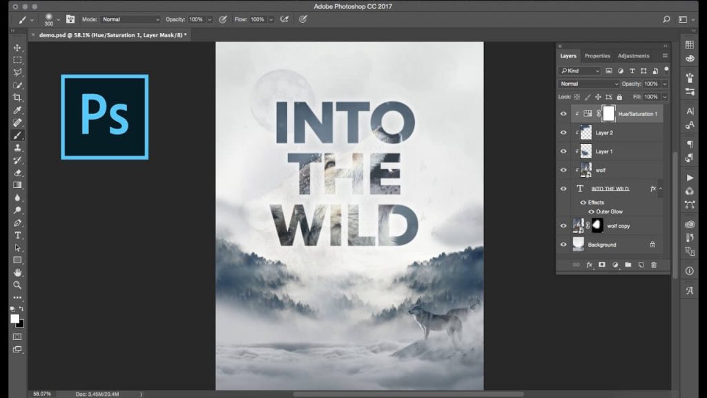 How to a clipping mask in Photoshop - Cut Bees